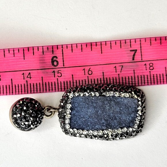 Silver Druzy and Marcasite Pendant - Picture 10 of 14